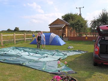 Guests setting up on site