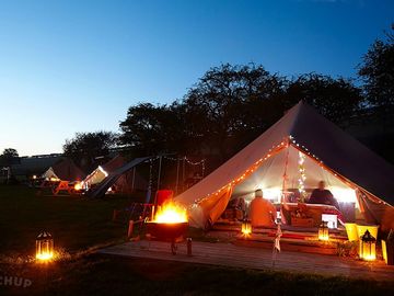 The tents at night