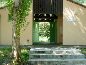 Toilet and shower block