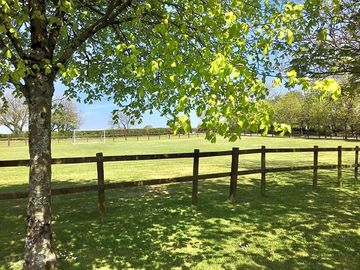 Hardstanding pitches backed onto the play area and football field