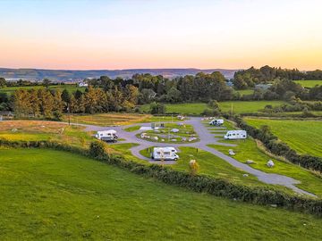 An areal view of the site