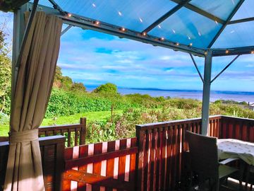 View of the dee estuary and beyond from bumblebee's covered deck