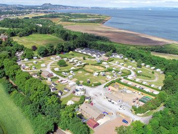 Site from the air looking towards Edinburgh and Arthurs Seat