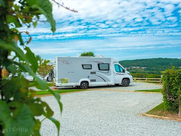 A motorhome overlooking the coast