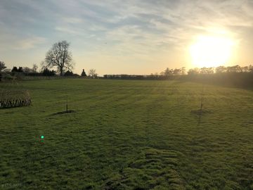 Sunset over the pitches
