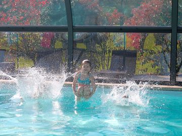 Having fun at the pool