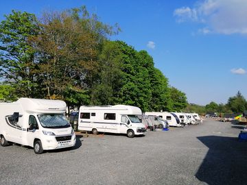 Touring pitches, all fully serviced on gravel.