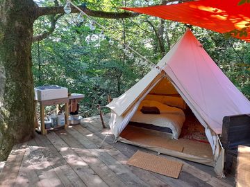 Space around the tent