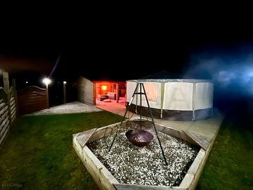 Yurt by night