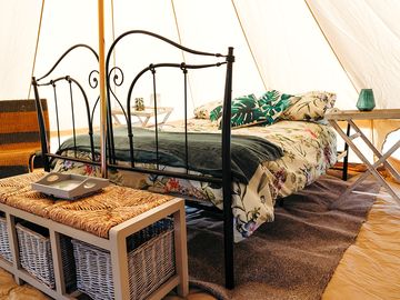 Bed in the bell tent