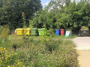 Recycling bins around the site