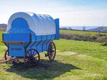 Sea view from the Blue Jay Cowboy wagon