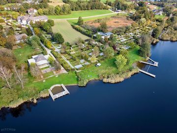 Aerial view of campsite