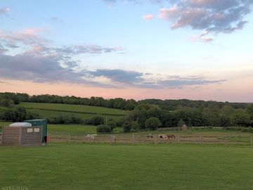 Sunset over the pitches