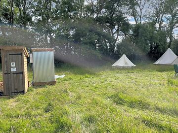 Grass tent pitch