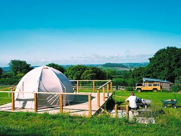 View from the glamping field