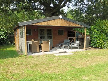 Front of the hiker's cabin