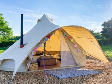 Bell tent with awning