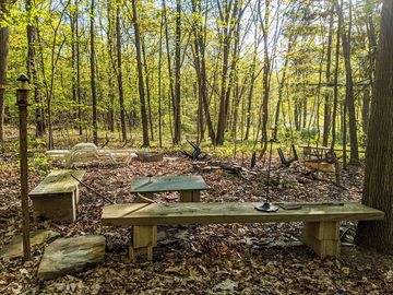 Bench and table