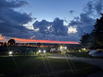 The site at dusk