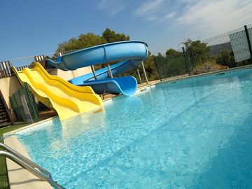 Pool with waterslides
