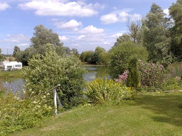 View across the smaller lake