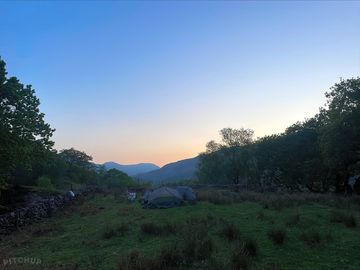 Pitches at sunset