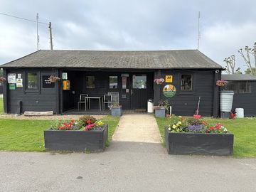 Outside of reception and shop
