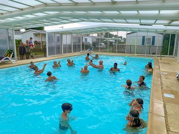 Heated outdoor swimming pool