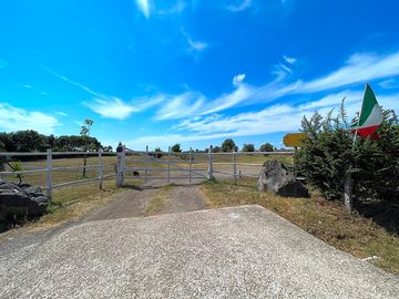 Secure gate at the entrance to the site