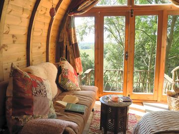 Lounge area with woodland view