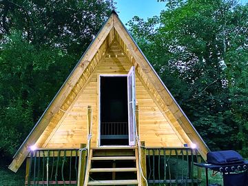 Swedish A frame glamping hut