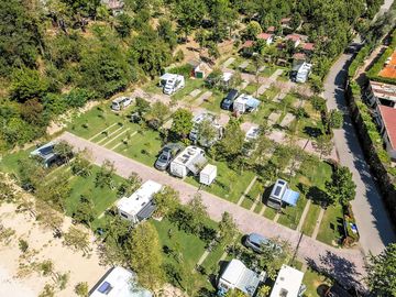 Aerial view of the campsite