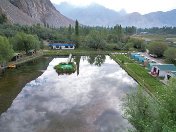 Cloud reflections in the still lake