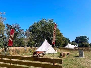 Around the tent
