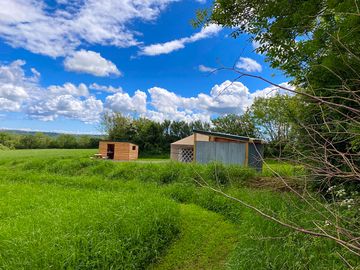 Thistle yurt with a private kitchen cabin and bathroom facilities