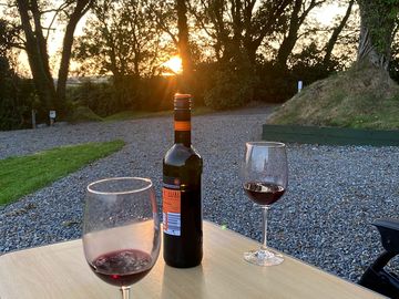 Sunset glass of wine