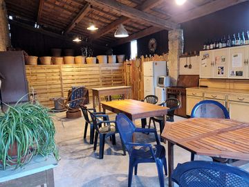Tables in the shared kitchen