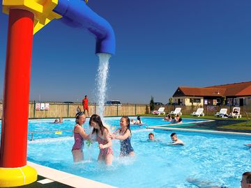 Outdoor swimming pool open throughout the season