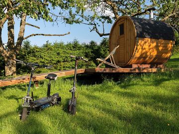 Sauna with a view of the orchard
