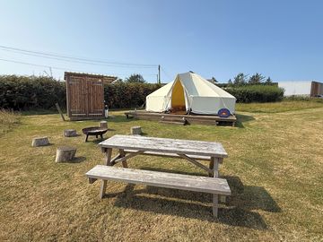 Exterior of our Lynsway Tent - Located on its own opposite the row of three tents