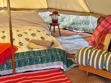 Inside of tent