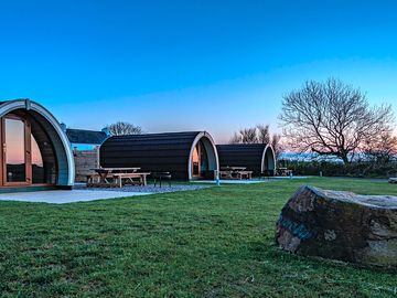 Sunset over the pods