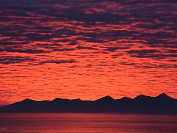 Fiery sunset over skye