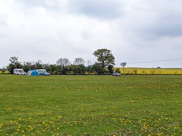 Flat camping field for games