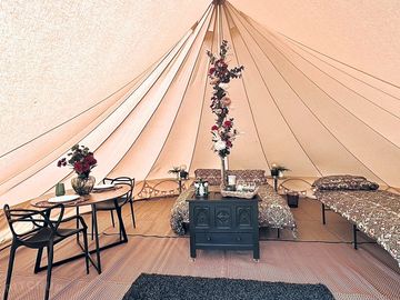 Interior of bell tent