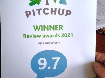 Award winning campsite - yay!