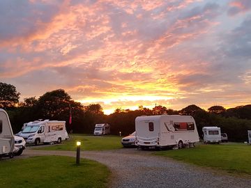 Sunset over the site