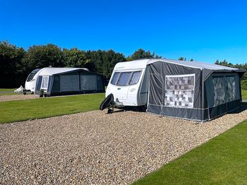 Plenty of room for an awning and car on the pitch