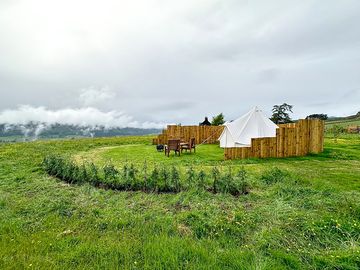Bell tents with a private outdoor space